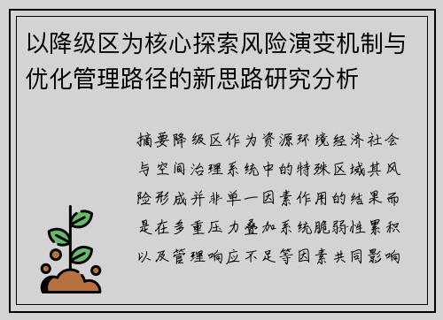 以降级区为核心探索风险演变机制与优化管理路径的新思路研究分析